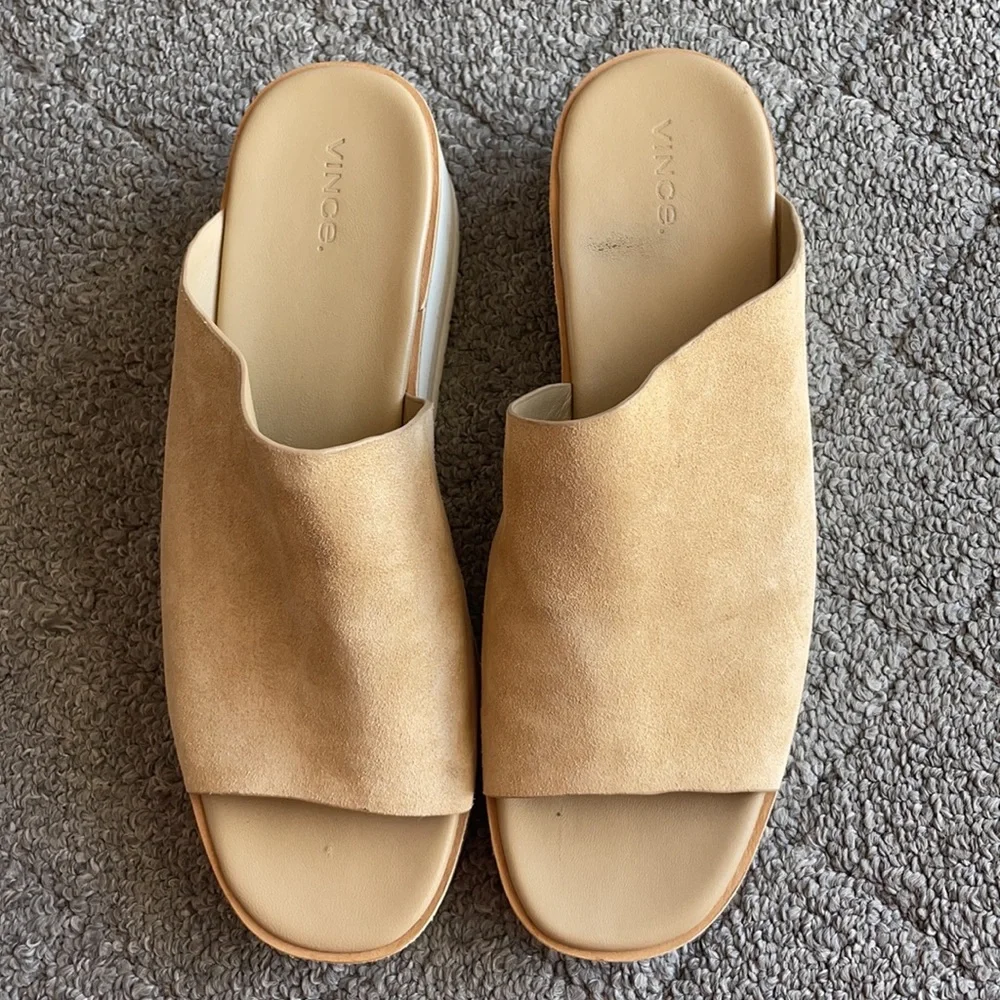 Vince Sarria Suede Platform Slide Sandals size 10 - Picture 6 of 10